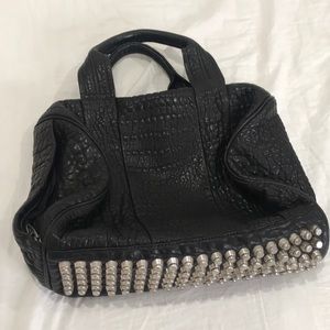Alexander Wang Silver Pebble Black Medium Bag